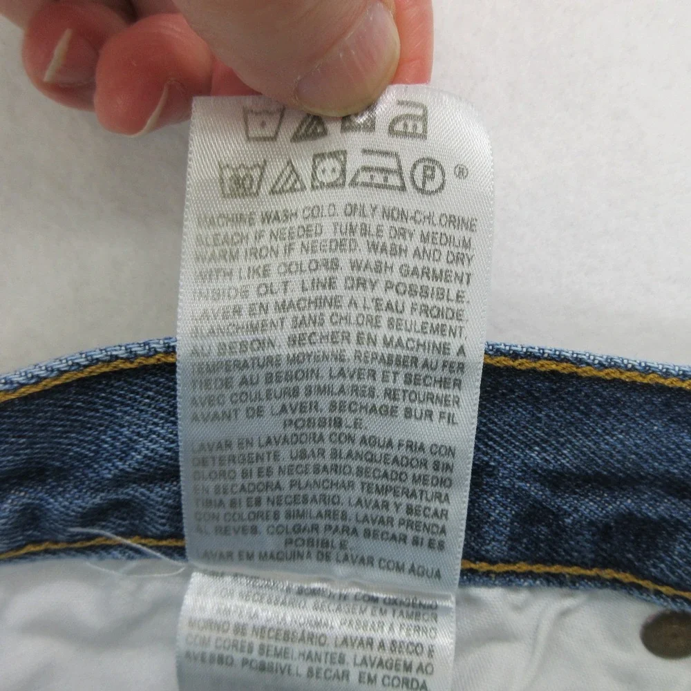 Levi's Men Jeans 33x30 501 Straight Leg Blue Denim Medium Wash Zipper Added